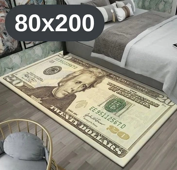 Стильный и износостойкий коврик для дома 80×200-"20 долларов" KT8000509