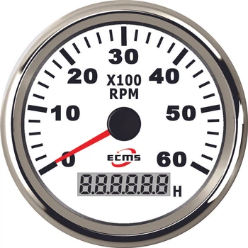 Тахометр со счетчиком моточасов ecms (белый)