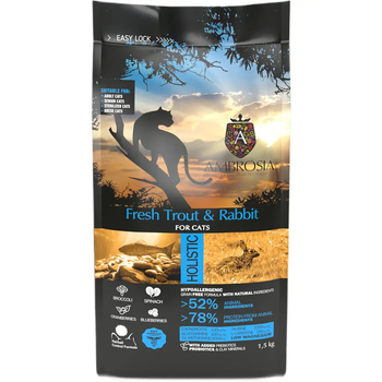 Сухой корм для стерилизованных котов Ambrosia Grain Free Cat Fresh Trout & Rabbit с свежей форелью и кроликом 1.5 кг 865505