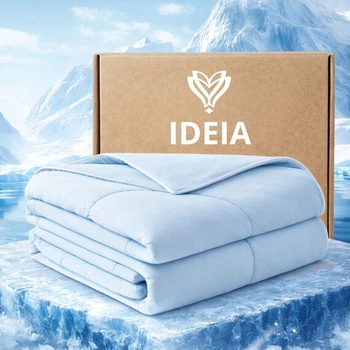 Ковдра літня охолоджувальна IDEIA євро розмір 200х220 см для спекотних ночей і нічної пітливості, дихаюча, м’яка, легка, шовковиста