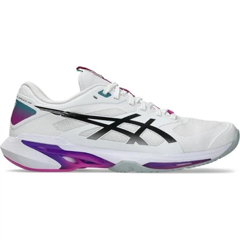 Кроссовки теннисные Asics SOLUTION SPEED FF 4 бело-розово-фиолетово-бирюзовые 42 1041A532-101