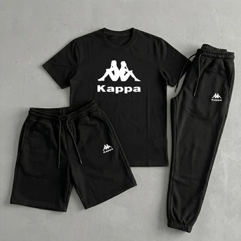 Костюм чоловічий 3 в 1 шорти штани футболка KAPPA чорний L