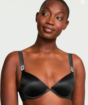 Бюстгальтер чорний планж зі стразами Scattered Shine Strap (80B) Victoria's Secret