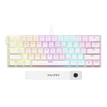 Клавіатура AJAZZ NK61 White Дротова Механічна з Підсвічування з Підтримкою HOT-SWAP Red SWITCH