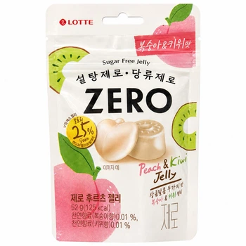 Конфеты желейные персик-киви без сахара Lotte 52г