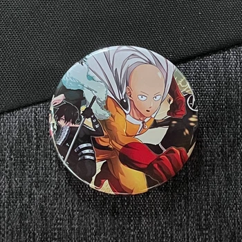 Значок аніме ВанПанчМен - One Punch Man, діаметр 58 мм, (ZNOPM 0001)