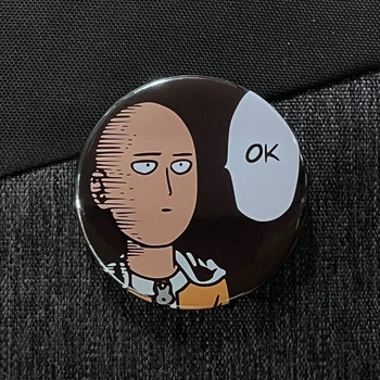 Значок аніме ВанПанчМен - One Punch Man, діаметр 58 мм, (ZNOPM 0009)