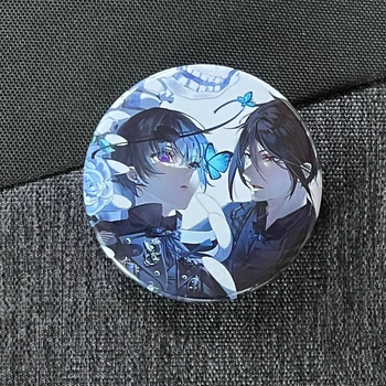 Значок аниме Темный Дворецкий Black Butler, диаметр 58 мм (ZNBLB 0017)