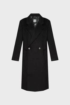 Жіноче чорне вовняне пальто DKNY L D2G4A203