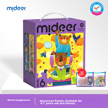 Головоломка MiDeer Advanced Puzzle, бумажный пазл с крупными деталями для раннего развития детей, уровень 6 - Мир воображения (версия с сумкой для хранения), подарок для детей.