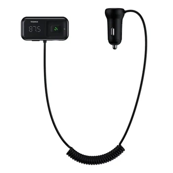 АЗП/ФМ-Модулятор Baseus T Shaped S-16 Car Bluetooth MP3 Player Black CCMT000201