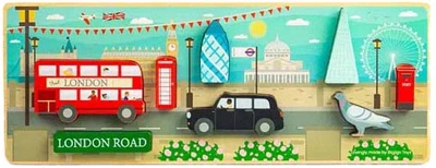 Układanka drewniana Bigjigs Toys London Chunky 8 elementów 37045 (691621850459)