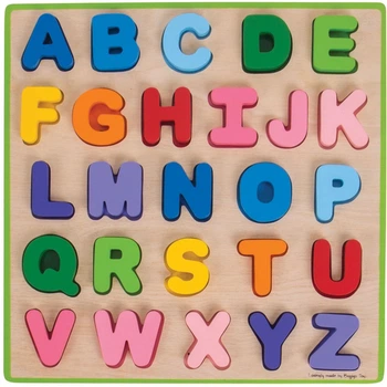 Układanka drewniana Bigjigs Toys Alfabet 26 elementów BB055 (691621160558)