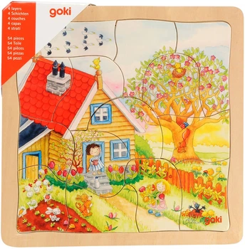 Пазл дерев’яний Goki Seasons шаровий 54 елементи 57684 (4013594576840)