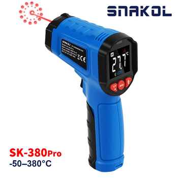 Пирометр SNAKOL SK-380Pro цифровой инфракрасный термометр -50–380°C EMS=0.1-1.00 DS=12:1 многолучевой лазер