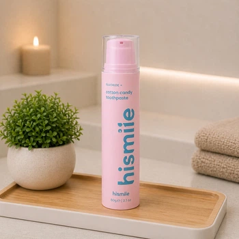 Зубная паста hismile Cotton Candy 60 г — вкус сахарной ваты, с фтором и ксилитом, для отбеливания зубов