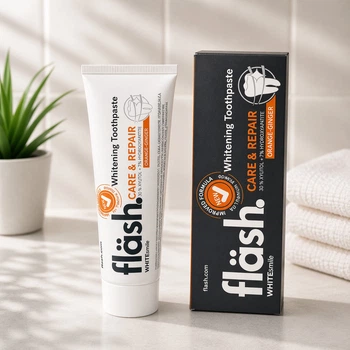 Зубная паста WHITEsmile flash с фтором, ксилитолом и гидроксилопатитом (апельсин-имбирь), 75 мл