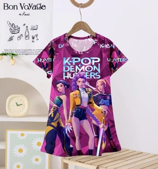 Детская ночная рубашка K-Pop Demon Hunters ночная рубашка для девочки на возраст 7- 8 рост 125 -135 см.