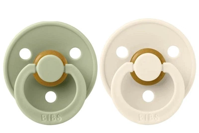 Пустушка BIBS 0-6 m Colour Latex Round Sage / Ivory 2 шт