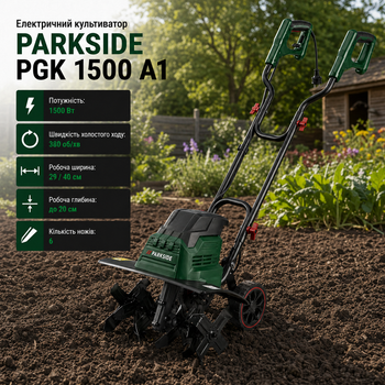 Электрический культиватор PARKSIDE PGK 1500 A1 1500 Вт глубина 20 см