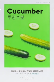 Маска для обличчя з екстрактом огірка - Missha Airy Fit Cucumber Sheet Mask, 19 г