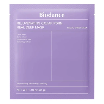 Гидрогелевая омолаживающая маска с PDRN и кроя - BIODANCE Rejuvenating Caviar PDRN Real Deep Mask, 1 шт