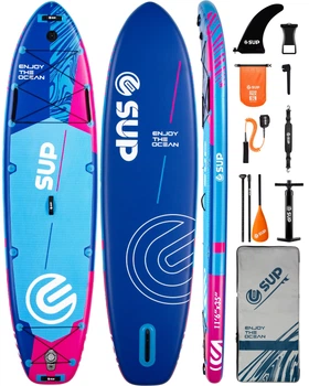 Надувная SUP-доска E-SUP Aruba Blue 11’6” (350×89×15 см), двухслойная, с веслом и аксессуарами