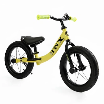 Детский велобег Corso Spin-X PX-605-82, колёса резиновые 14", стальная рама, подножка, звонок, желтый