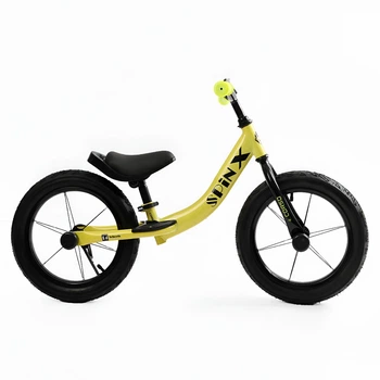Беговел детский Corso Spin-X PX-605-82, стальная рама, подножка, звонок, колеса надувные резиновые 14", желтый