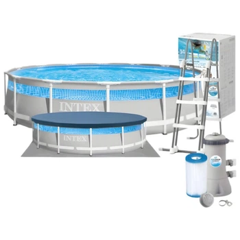Каркасный бассейн Intex 26722 круглый 427×107 см с фильтр-насосом, лестницей, подстилкой и тентом