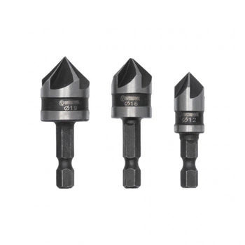 Набор зенкеров 12,16,19 мм 3шт INTERTOOL SD-5005