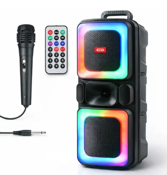 Портативна колонка XO F55 Boat Double 20W Bluetooth 5.0 RGB караоке мікрофон + пульт