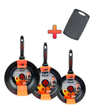 Набір сковорідок серії Smart Fry Krauff + ПОДАРУНКИ: Дошка обробна