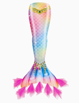 Хвост русалки детский Rainbow Mermaid радуга для девочки на рост 110