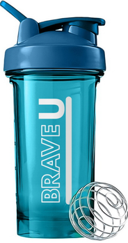 Спортивный шейкер антибактериальный Brave U Premium Shaker 500 мл синий