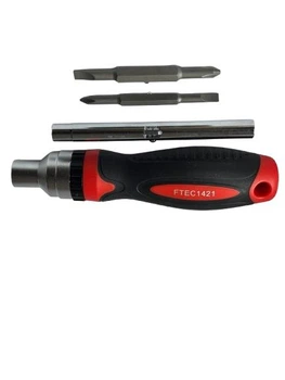 Викрутка бітотримач з тріскачкою 1/4" 5/16" 7/16" FTEC1421 TOPTUL