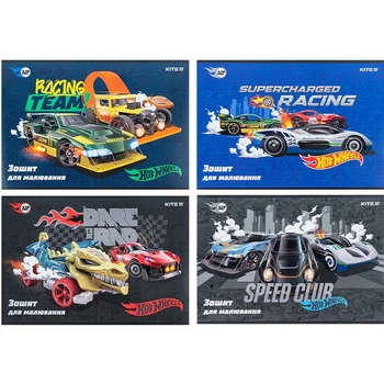 Альбом для малювання А4, 12 аркушів, 100 г/м2 Hot Wheels HW24-241 Kite
