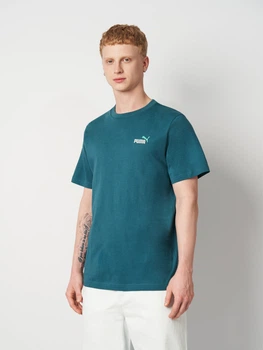 Футболка хлопковая длинная мужская Puma Essentials Graphics 68471741 M Emerald Ice (4069161732201)