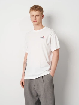 Футболка хлопковая длинная мужская Puma Essentials Graphics 68471757 M White (4069161741371)