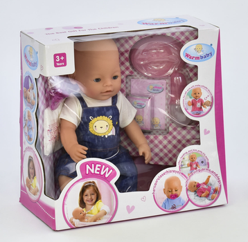 Пупс функциональный Warmbaby 8009-432 с аксессуарами, в коробке