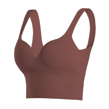Жіночий 3D топ Lesko 2765# Коричневий XL з моделюючим ефектом пушап з глибоким декольте подовжений