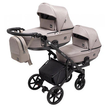 Коляска 2 в 1 для двойни Bair Kiwi DUO Soft BKD-455 капучино