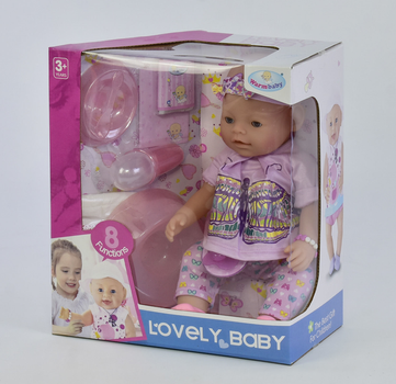 Пупс функциональный Warmbaby 8040-479 с аксессуарами, в коробке