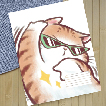 Тетрадь Котик Cat на скобе в клетку (28339)