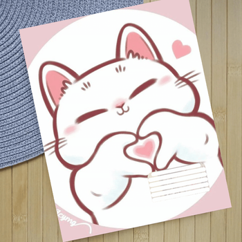 Тетрадь Котик Cat на скобе в клетку (28338)