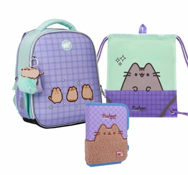 Набор рюкзак школьный ортопедический + пенал + сумка Yes котик Pusheen the Cat H-100 (559850К2)