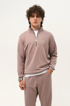 Світшот на блискавці класичний чоловічий Beige 8XL