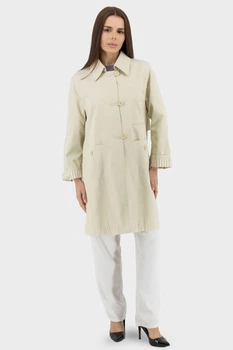 Жіночий осінньо-весняний плащ Casual з манжетами та поясом Basic (молочний, XL), 119649, 119640
