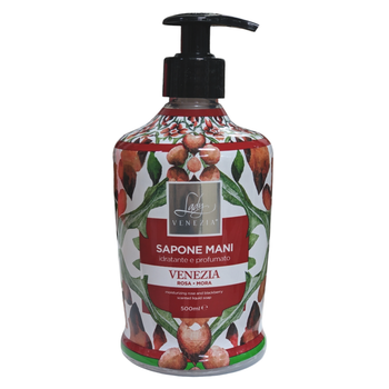 Мило рідке парфумоване зволожуюче LADY VENEZIA sapone venezia rosa e mora 500 мл.
