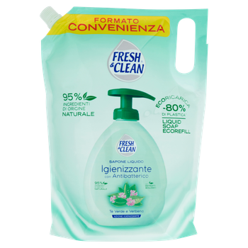 Мило рідке антибактеріальне запаска fresh&clean sap.liq.igien.ric. 1000 мл.